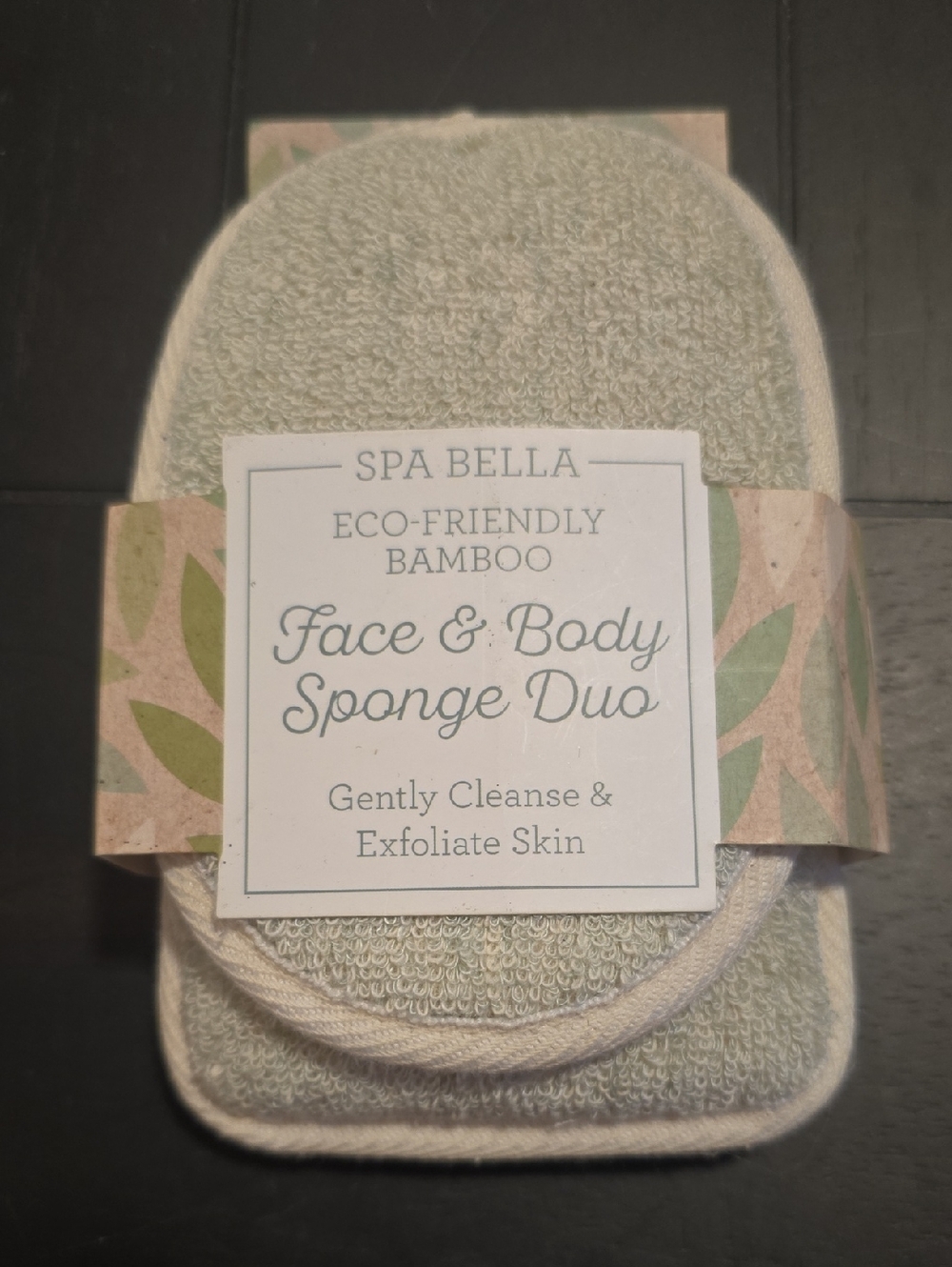 Face & Body Sponge Duo - Green Exfoliating Bamboo Sponges